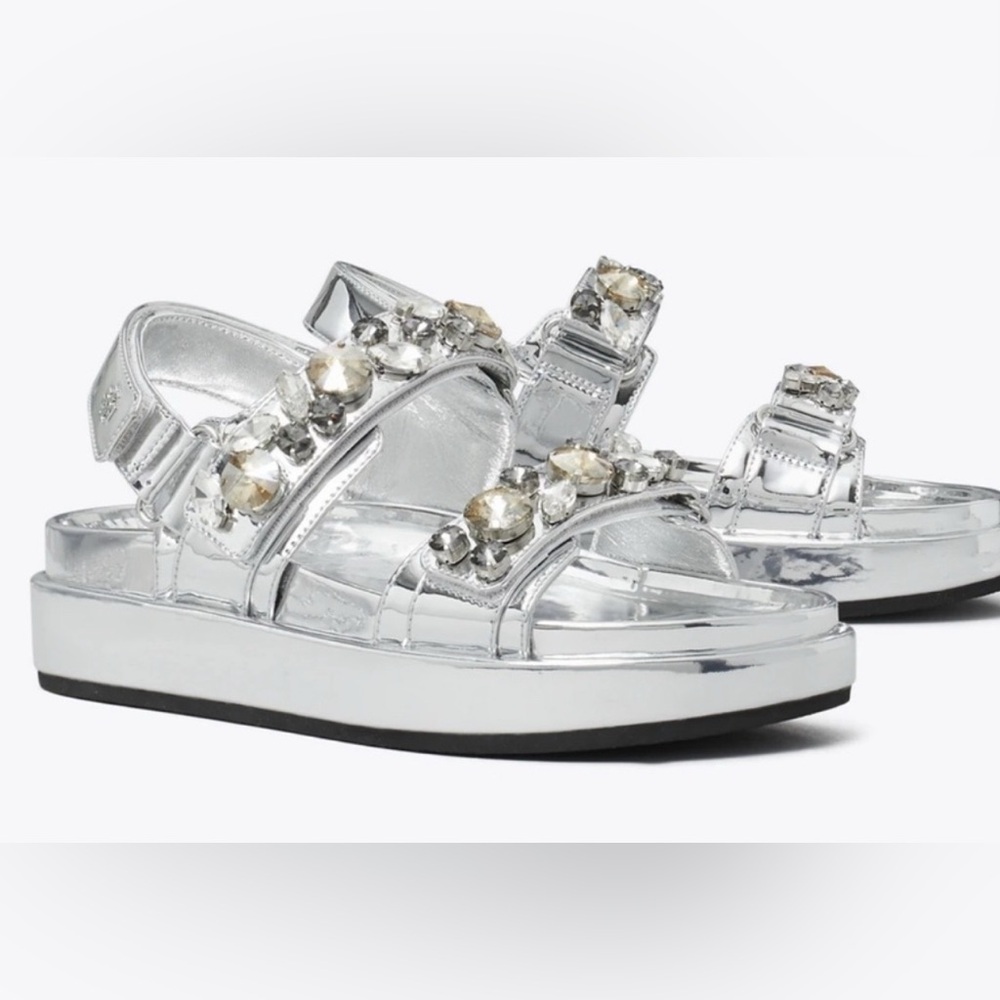 Silver Embellished Sandals
